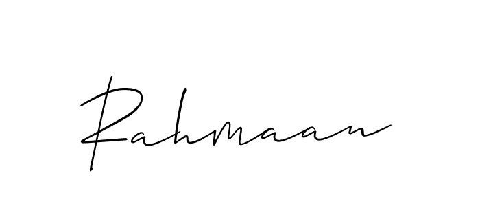 Use a signature maker to create a handwritten signature online. With this signature software, you can design (Allison_Script) your own signature for name Rahmaan. Rahmaan signature style 2 images and pictures png