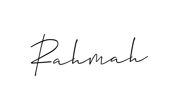 The best way (Allison_Script) to make a short signature is to pick only two or three words in your name. The name Rahmah include a total of six letters. For converting this name. Rahmah signature style 2 images and pictures png