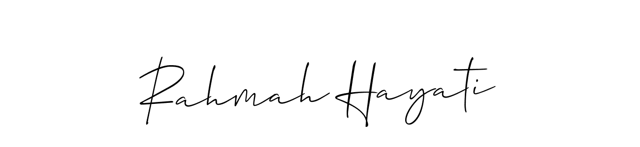 This is the best signature style for the Rahmah Hayati name. Also you like these signature font (Allison_Script). Mix name signature. Rahmah Hayati signature style 2 images and pictures png