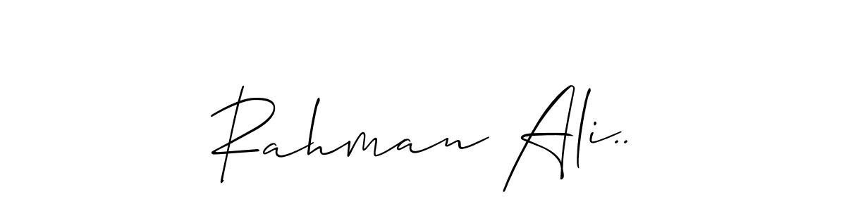 How to make Rahman Ali.. name signature. Use Allison_Script style for creating short signs online. This is the latest handwritten sign. Rahman Ali.. signature style 2 images and pictures png