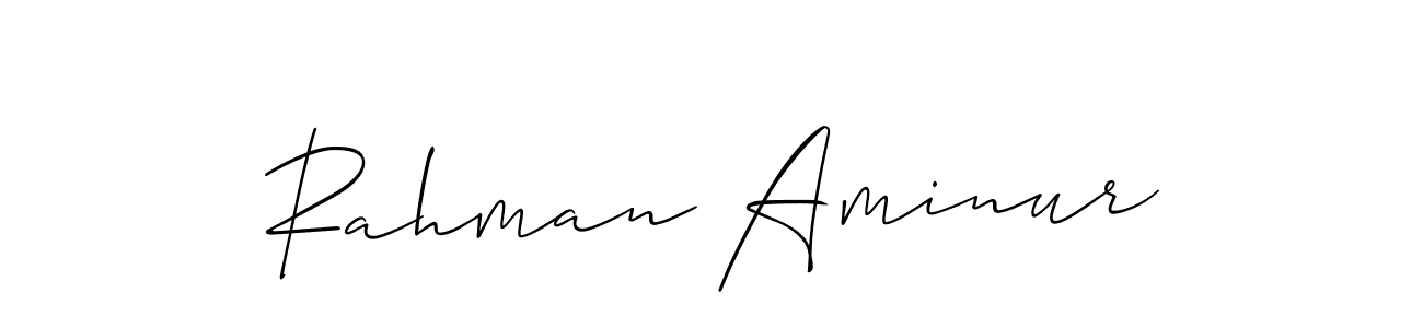 Rahman Aminur stylish signature style. Best Handwritten Sign (Allison_Script) for my name. Handwritten Signature Collection Ideas for my name Rahman Aminur. Rahman Aminur signature style 2 images and pictures png