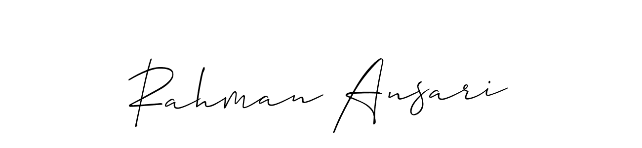 It looks lik you need a new signature style for name Rahman Ansari. Design unique handwritten (Allison_Script) signature with our free signature maker in just a few clicks. Rahman Ansari signature style 2 images and pictures png