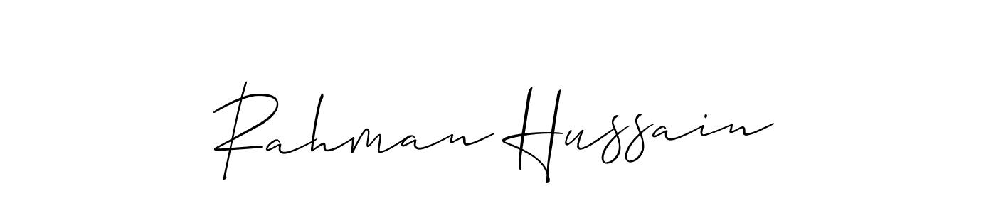 The best way (Allison_Script) to make a short signature is to pick only two or three words in your name. The name Rahman Hussain include a total of six letters. For converting this name. Rahman Hussain signature style 2 images and pictures png