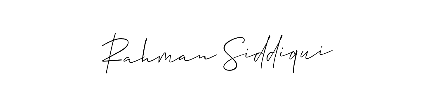 Allison_Script is a professional signature style that is perfect for those who want to add a touch of class to their signature. It is also a great choice for those who want to make their signature more unique. Get Rahman Siddiqui name to fancy signature for free. Rahman Siddiqui signature style 2 images and pictures png