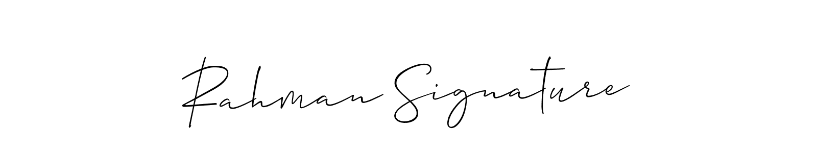 How to make Rahman Signature name signature. Use Allison_Script style for creating short signs online. This is the latest handwritten sign. Rahman Signature signature style 2 images and pictures png