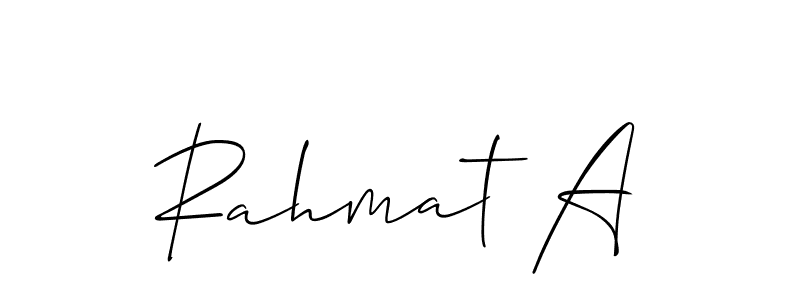 Similarly Allison_Script is the best handwritten signature design. Signature creator online .You can use it as an online autograph creator for name Rahmat A. Rahmat A signature style 2 images and pictures png