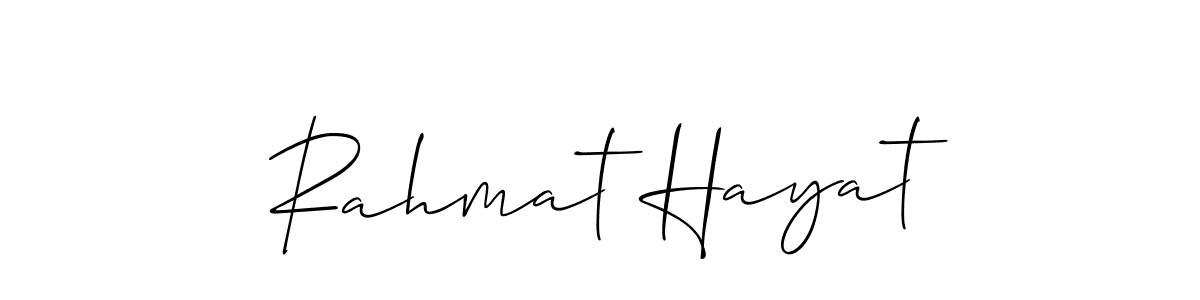 How to Draw Rahmat Hayat signature style? Allison_Script is a latest design signature styles for name Rahmat Hayat. Rahmat Hayat signature style 2 images and pictures png