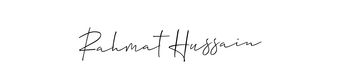 Allison_Script is a professional signature style that is perfect for those who want to add a touch of class to their signature. It is also a great choice for those who want to make their signature more unique. Get Rahmat Hussain name to fancy signature for free. Rahmat Hussain signature style 2 images and pictures png