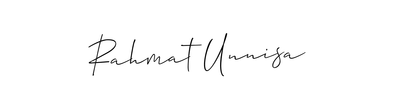 Also we have Rahmat Unnisa name is the best signature style. Create professional handwritten signature collection using Allison_Script autograph style. Rahmat Unnisa signature style 2 images and pictures png