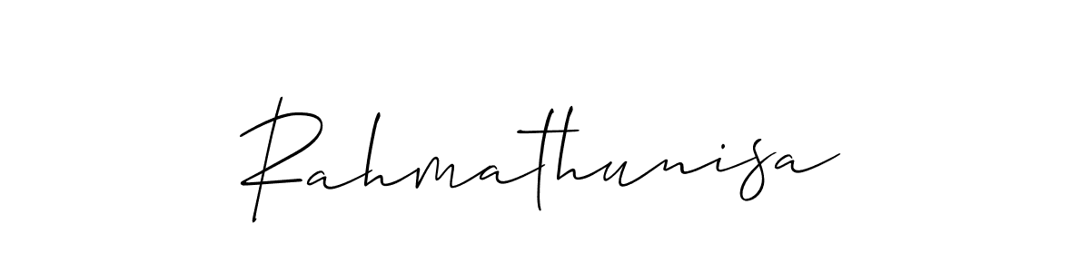 How to make Rahmathunisa signature? Allison_Script is a professional autograph style. Create handwritten signature for Rahmathunisa name. Rahmathunisa signature style 2 images and pictures png