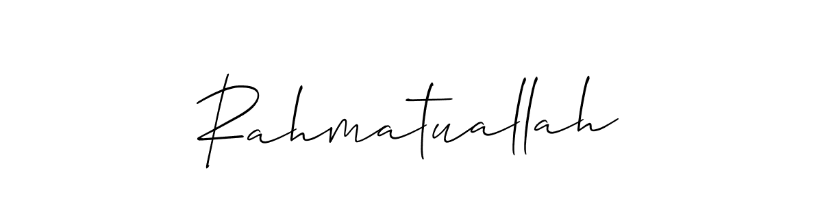 Make a beautiful signature design for name Rahmatuallah. With this signature (Allison_Script) style, you can create a handwritten signature for free. Rahmatuallah signature style 2 images and pictures png