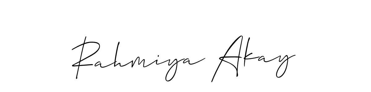 You should practise on your own different ways (Allison_Script) to write your name (Rahmiya Akay) in signature. don't let someone else do it for you. Rahmiya Akay signature style 2 images and pictures png