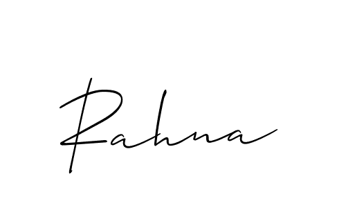 The best way (Allison_Script) to make a short signature is to pick only two or three words in your name. The name Rahna include a total of six letters. For converting this name. Rahna signature style 2 images and pictures png
