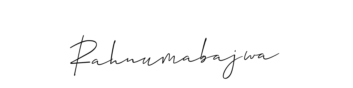 The best way (Allison_Script) to make a short signature is to pick only two or three words in your name. The name Rahnumabajwa include a total of six letters. For converting this name. Rahnumabajwa signature style 2 images and pictures png