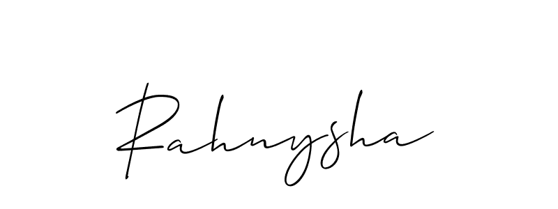 You should practise on your own different ways (Allison_Script) to write your name (Rahnysha) in signature. don't let someone else do it for you. Rahnysha signature style 2 images and pictures png