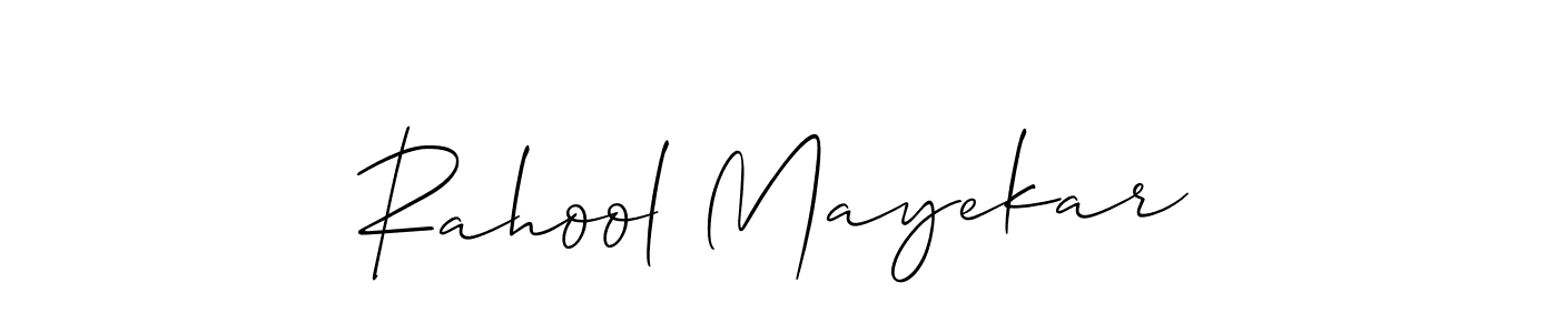 This is the best signature style for the Rahool Mayekar name. Also you like these signature font (Allison_Script). Mix name signature. Rahool Mayekar signature style 2 images and pictures png