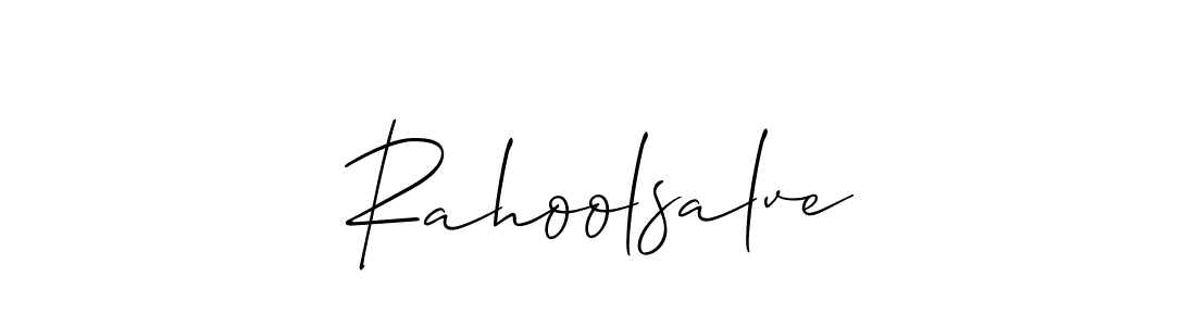 Also You can easily find your signature by using the search form. We will create Rahoolsalve name handwritten signature images for you free of cost using Allison_Script sign style. Rahoolsalve signature style 2 images and pictures png