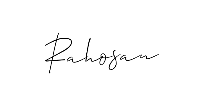 It looks lik you need a new signature style for name Rahosan. Design unique handwritten (Allison_Script) signature with our free signature maker in just a few clicks. Rahosan signature style 2 images and pictures png