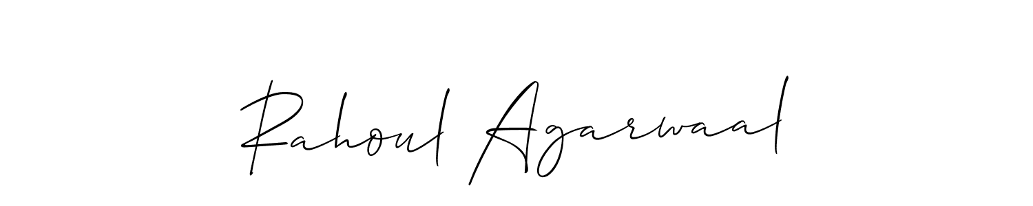 Make a short Rahoul Agarwaal signature style. Manage your documents anywhere anytime using Allison_Script. Create and add eSignatures, submit forms, share and send files easily. Rahoul Agarwaal signature style 2 images and pictures png
