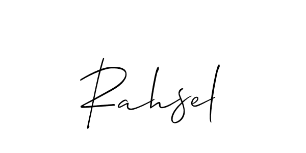if you are searching for the best signature style for your name Rahsel. so please give up your signature search. here we have designed multiple signature styles  using Allison_Script. Rahsel signature style 2 images and pictures png