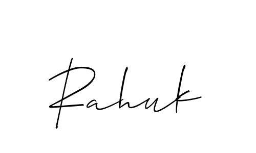 It looks lik you need a new signature style for name Rahuk. Design unique handwritten (Allison_Script) signature with our free signature maker in just a few clicks. Rahuk signature style 2 images and pictures png