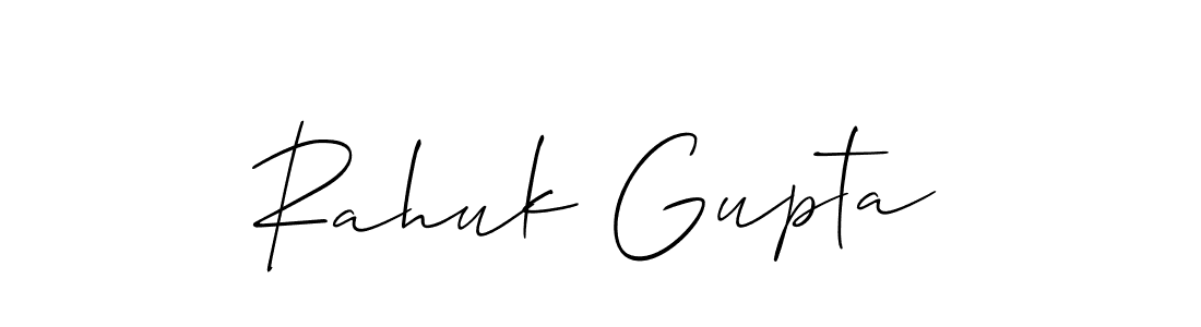 How to make Rahuk Gupta name signature. Use Allison_Script style for creating short signs online. This is the latest handwritten sign. Rahuk Gupta signature style 2 images and pictures png