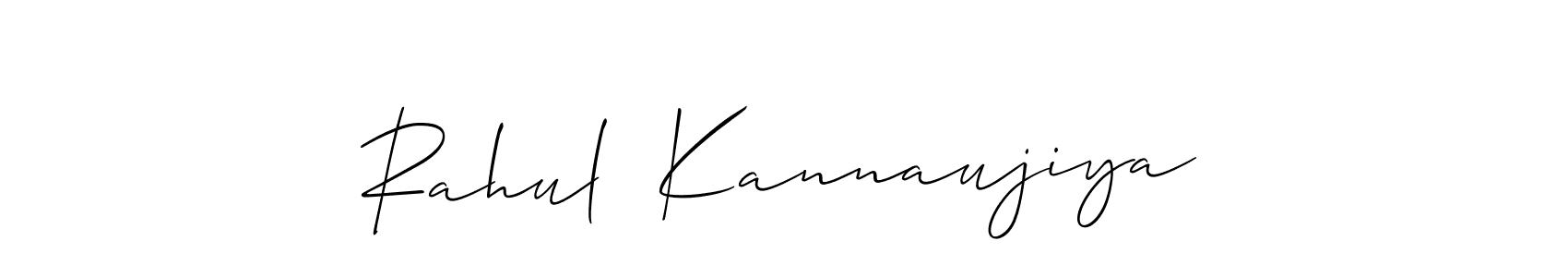 How to make Rahul  Kannaujiya signature? Allison_Script is a professional autograph style. Create handwritten signature for Rahul  Kannaujiya name. Rahul  Kannaujiya signature style 2 images and pictures png