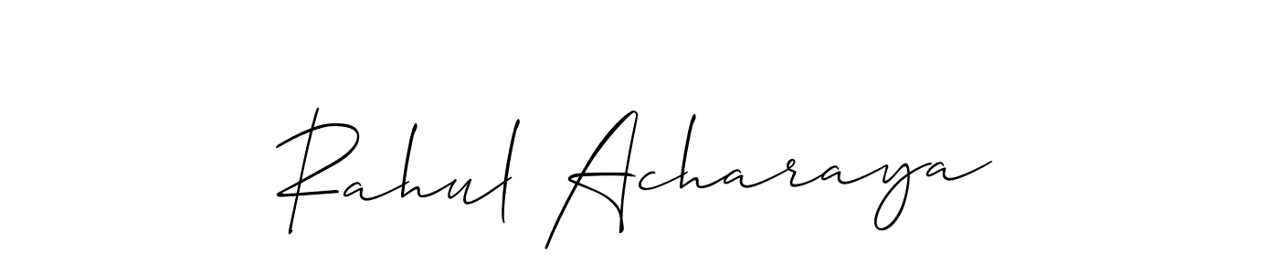 Make a beautiful signature design for name Rahul Acharaya. With this signature (Allison_Script) style, you can create a handwritten signature for free. Rahul Acharaya signature style 2 images and pictures png