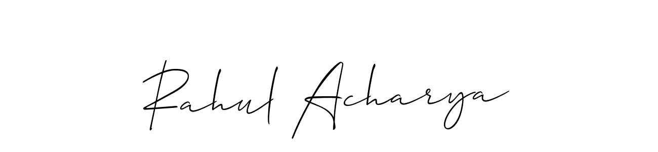 Make a short Rahul Acharya signature style. Manage your documents anywhere anytime using Allison_Script. Create and add eSignatures, submit forms, share and send files easily. Rahul Acharya signature style 2 images and pictures png