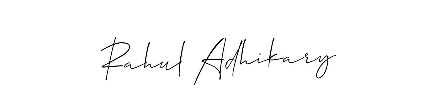 This is the best signature style for the Rahul Adhikary name. Also you like these signature font (Allison_Script). Mix name signature. Rahul Adhikary signature style 2 images and pictures png