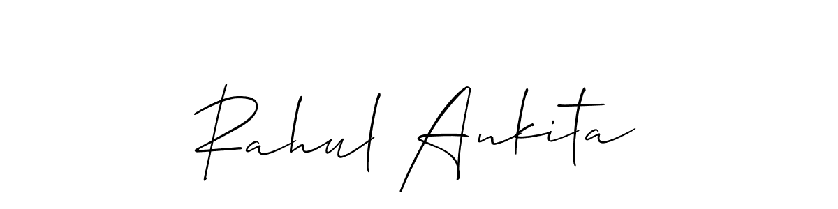 How to make Rahul Ankita signature? Allison_Script is a professional autograph style. Create handwritten signature for Rahul Ankita name. Rahul Ankita signature style 2 images and pictures png