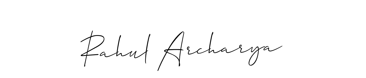 if you are searching for the best signature style for your name Rahul Archarya. so please give up your signature search. here we have designed multiple signature styles  using Allison_Script. Rahul Archarya signature style 2 images and pictures png