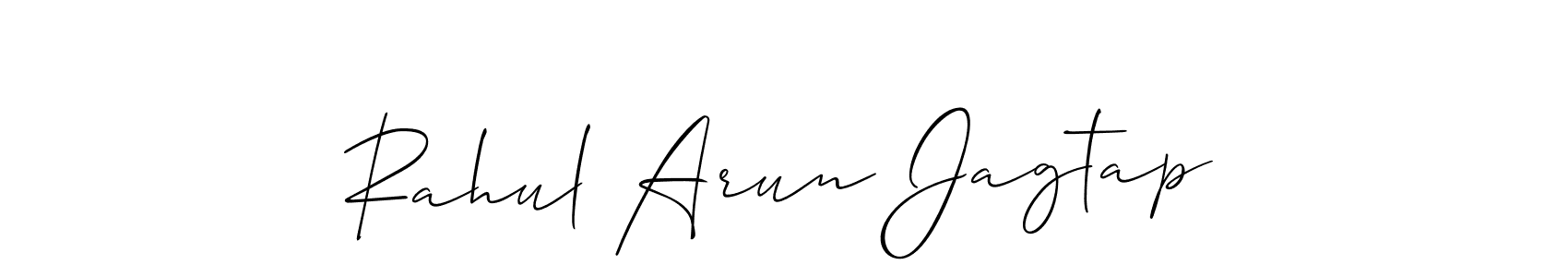 Make a short Rahul Arun Jagtap signature style. Manage your documents anywhere anytime using Allison_Script. Create and add eSignatures, submit forms, share and send files easily. Rahul Arun Jagtap signature style 2 images and pictures png