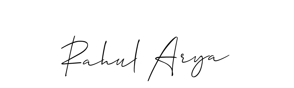 The best way (Allison_Script) to make a short signature is to pick only two or three words in your name. The name Rahul Arya include a total of six letters. For converting this name. Rahul Arya signature style 2 images and pictures png