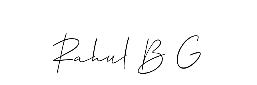 How to make Rahul B G name signature. Use Allison_Script style for creating short signs online. This is the latest handwritten sign. Rahul B G signature style 2 images and pictures png