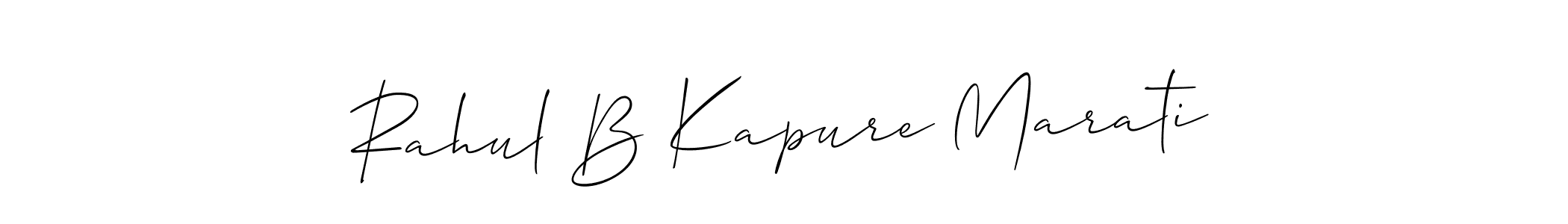 Also You can easily find your signature by using the search form. We will create Rahul B Kapure Marati name handwritten signature images for you free of cost using Allison_Script sign style. Rahul B Kapure Marati signature style 2 images and pictures png