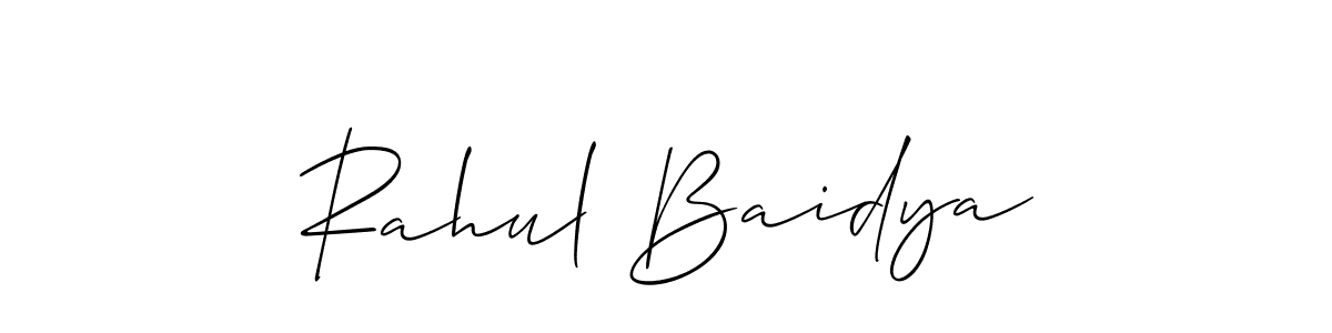 How to make Rahul Baidya name signature. Use Allison_Script style for creating short signs online. This is the latest handwritten sign. Rahul Baidya signature style 2 images and pictures png