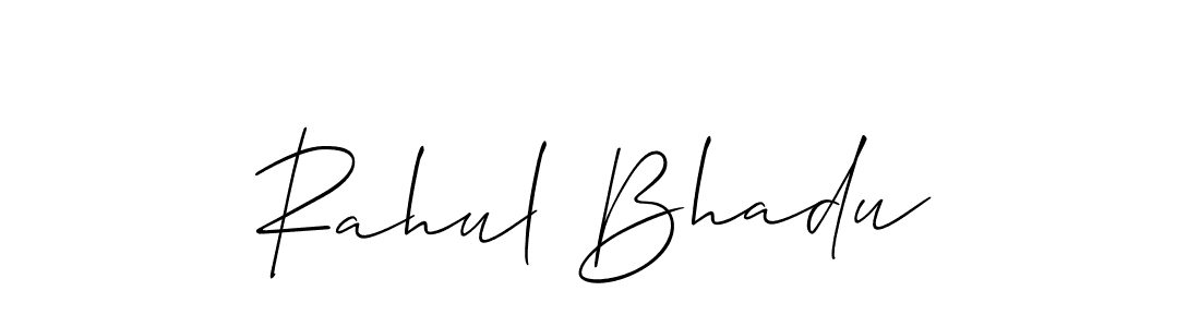 if you are searching for the best signature style for your name Rahul Bhadu. so please give up your signature search. here we have designed multiple signature styles  using Allison_Script. Rahul Bhadu signature style 2 images and pictures png