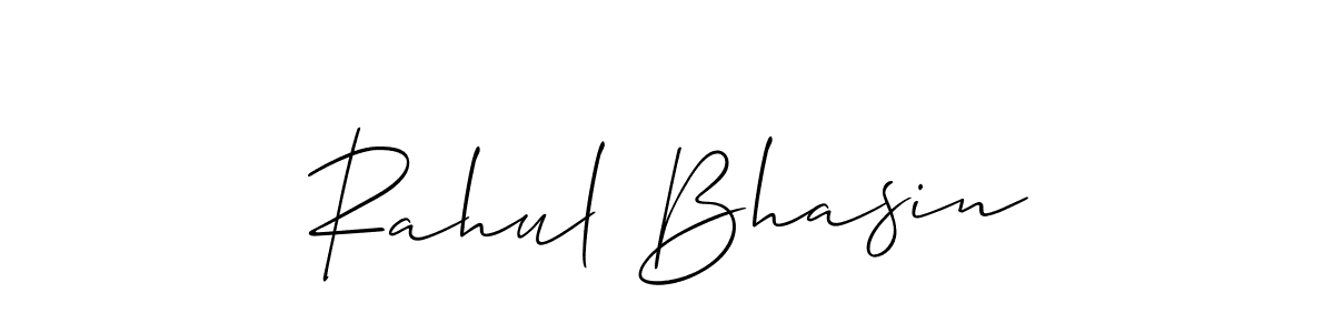 Make a beautiful signature design for name Rahul Bhasin. With this signature (Allison_Script) style, you can create a handwritten signature for free. Rahul Bhasin signature style 2 images and pictures png