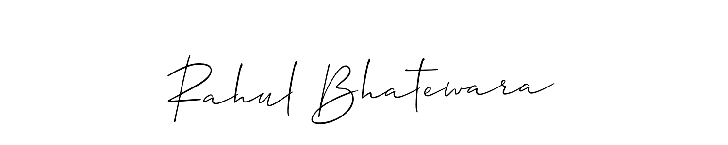 The best way (Allison_Script) to make a short signature is to pick only two or three words in your name. The name Rahul Bhatewara include a total of six letters. For converting this name. Rahul Bhatewara signature style 2 images and pictures png