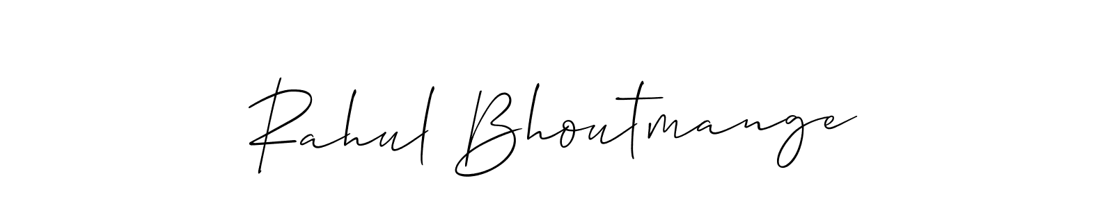 The best way (Allison_Script) to make a short signature is to pick only two or three words in your name. The name Rahul Bhoutmange include a total of six letters. For converting this name. Rahul Bhoutmange signature style 2 images and pictures png