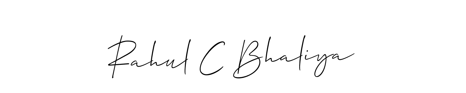 How to make Rahul C Bhaliya name signature. Use Allison_Script style for creating short signs online. This is the latest handwritten sign. Rahul C Bhaliya signature style 2 images and pictures png