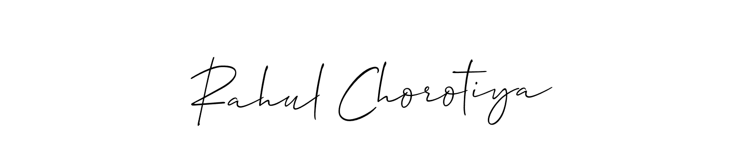 Design your own signature with our free online signature maker. With this signature software, you can create a handwritten (Allison_Script) signature for name Rahul Chorotiya. Rahul Chorotiya signature style 2 images and pictures png