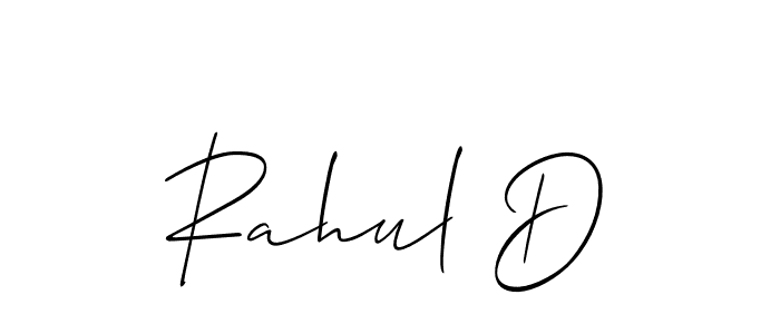 Design your own signature with our free online signature maker. With this signature software, you can create a handwritten (Allison_Script) signature for name Rahul D. Rahul D signature style 2 images and pictures png