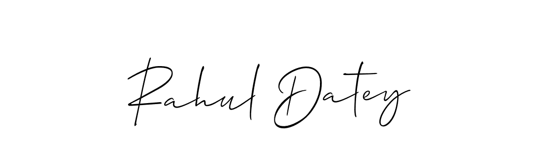 How to make Rahul Datey name signature. Use Allison_Script style for creating short signs online. This is the latest handwritten sign. Rahul Datey signature style 2 images and pictures png