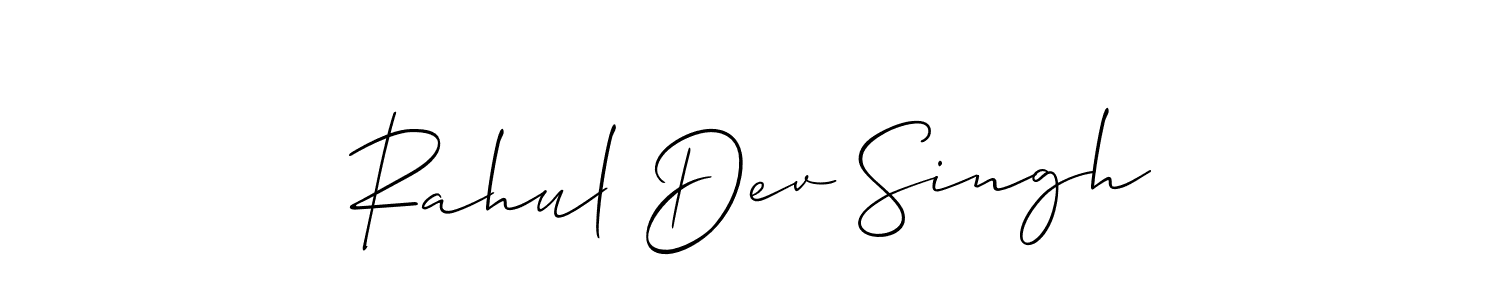 Create a beautiful signature design for name Rahul Dev Singh. With this signature (Allison_Script) fonts, you can make a handwritten signature for free. Rahul Dev Singh signature style 2 images and pictures png