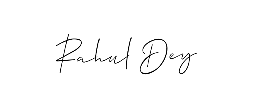 Make a beautiful signature design for name Rahul Dey. With this signature (Allison_Script) style, you can create a handwritten signature for free. Rahul Dey signature style 2 images and pictures png