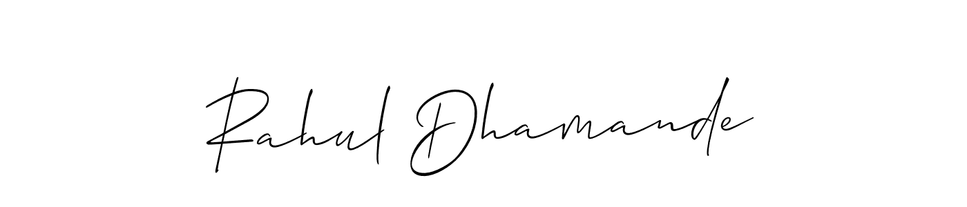 Make a short Rahul Dhamande signature style. Manage your documents anywhere anytime using Allison_Script. Create and add eSignatures, submit forms, share and send files easily. Rahul Dhamande signature style 2 images and pictures png