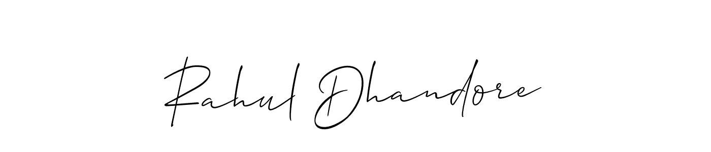 Make a short Rahul Dhandore signature style. Manage your documents anywhere anytime using Allison_Script. Create and add eSignatures, submit forms, share and send files easily. Rahul Dhandore signature style 2 images and pictures png