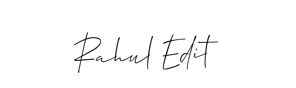 Use a signature maker to create a handwritten signature online. With this signature software, you can design (Allison_Script) your own signature for name Rahul Edit. Rahul Edit signature style 2 images and pictures png